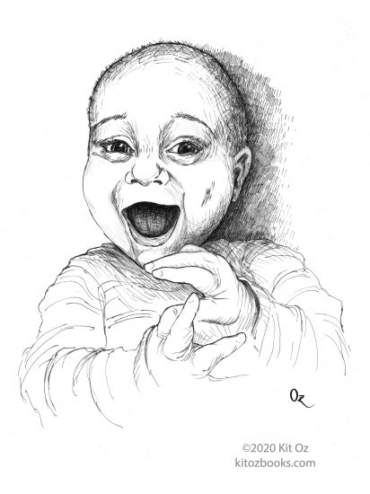 baby laughing portrait