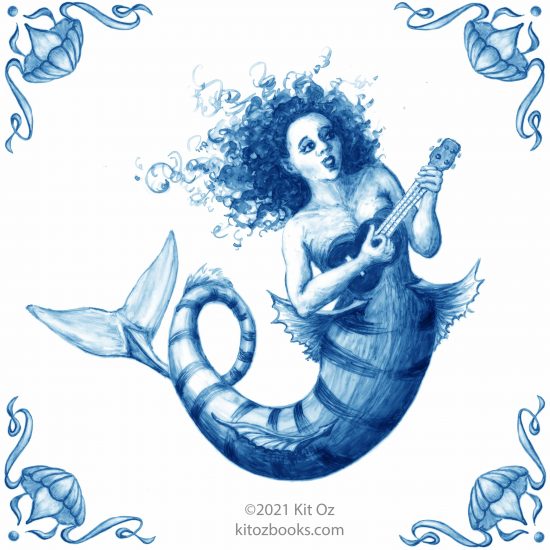 mermaid ukulele Delft dutch tile
