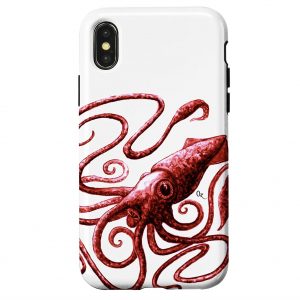red kraken squid phone case